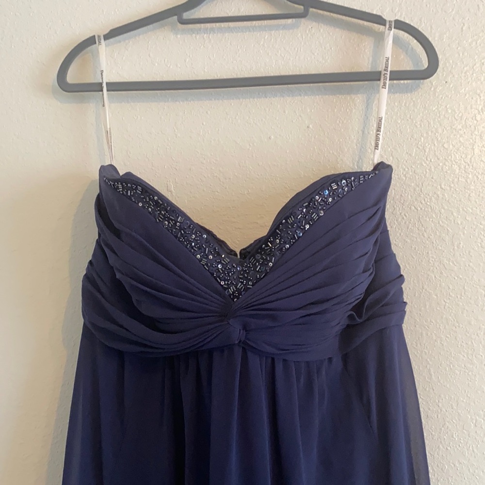 David’s Bridal Navy Bridesmaid Dress